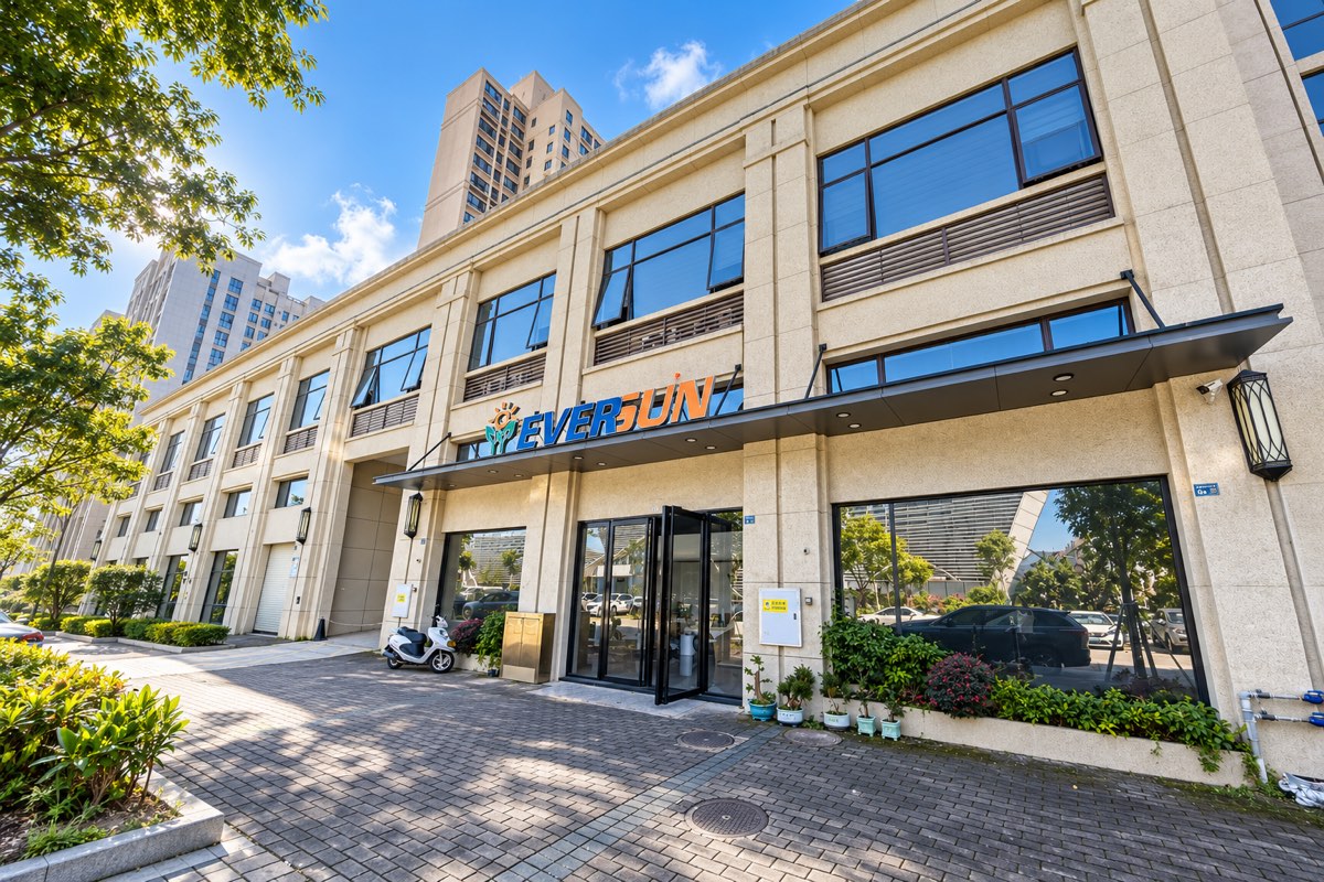 Eversun company building with the EVERSUN sign above the main entrance